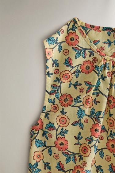 TOP ENFANT FLEURS - Citron vert de Zara - Image 2