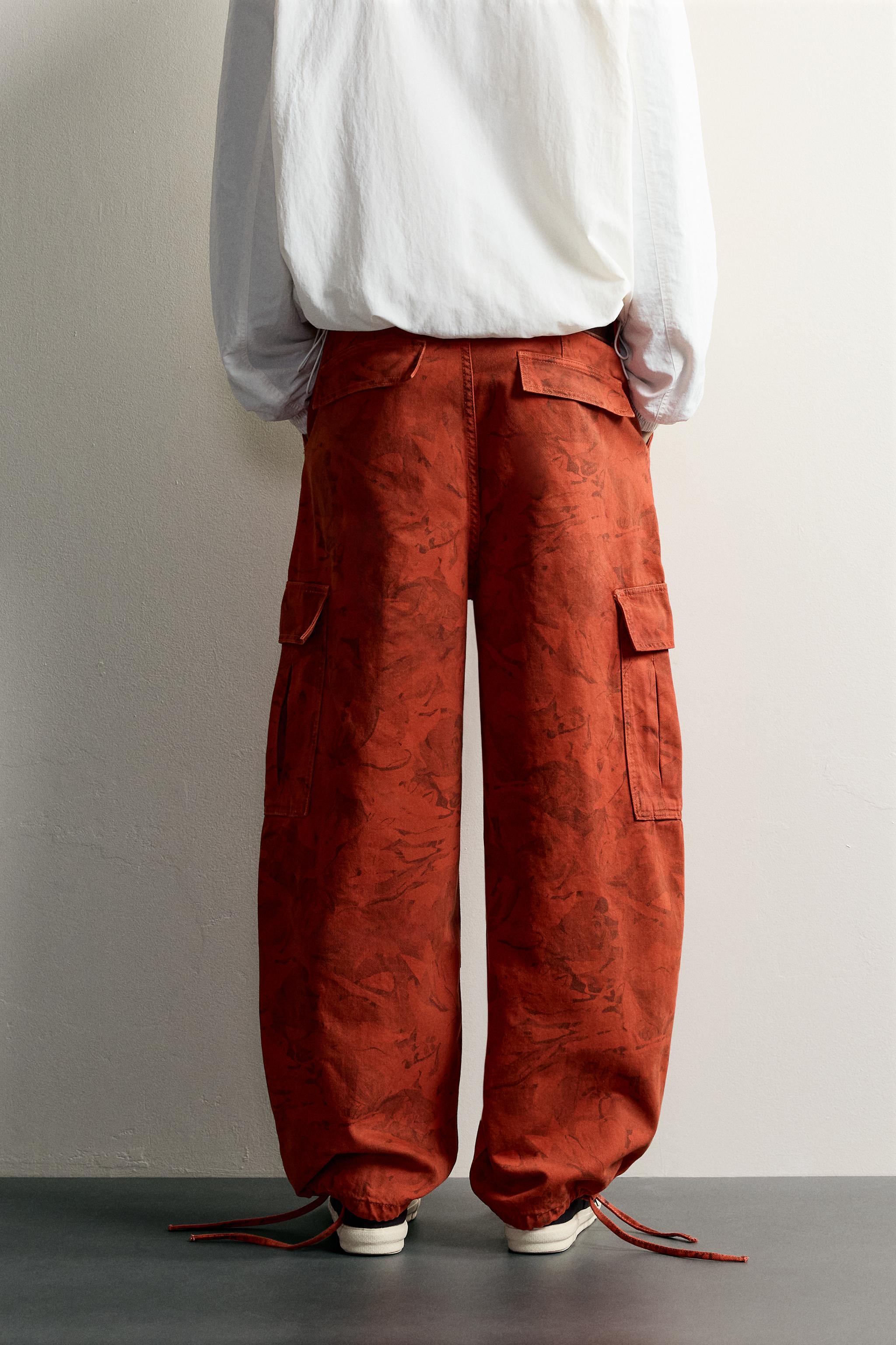 ABSTRACT-PRINT BALLOON-FIT CARGO PANTS