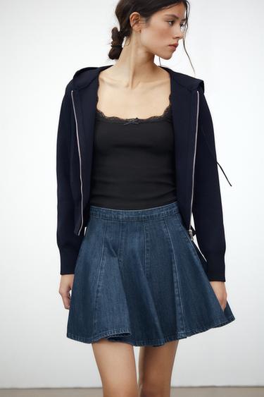 PLAIN HOODED CARDIGAN - Blue by Zara - Image 0