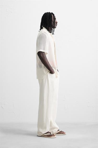 OPEN TEXTURED SHIRT - Ecru by Zara - Image 3