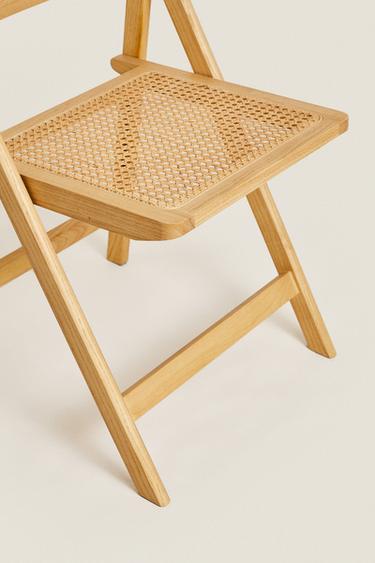 CHAISE PLIANTE BOIS ET ROTIN - Beige clair de Zara - Image 3