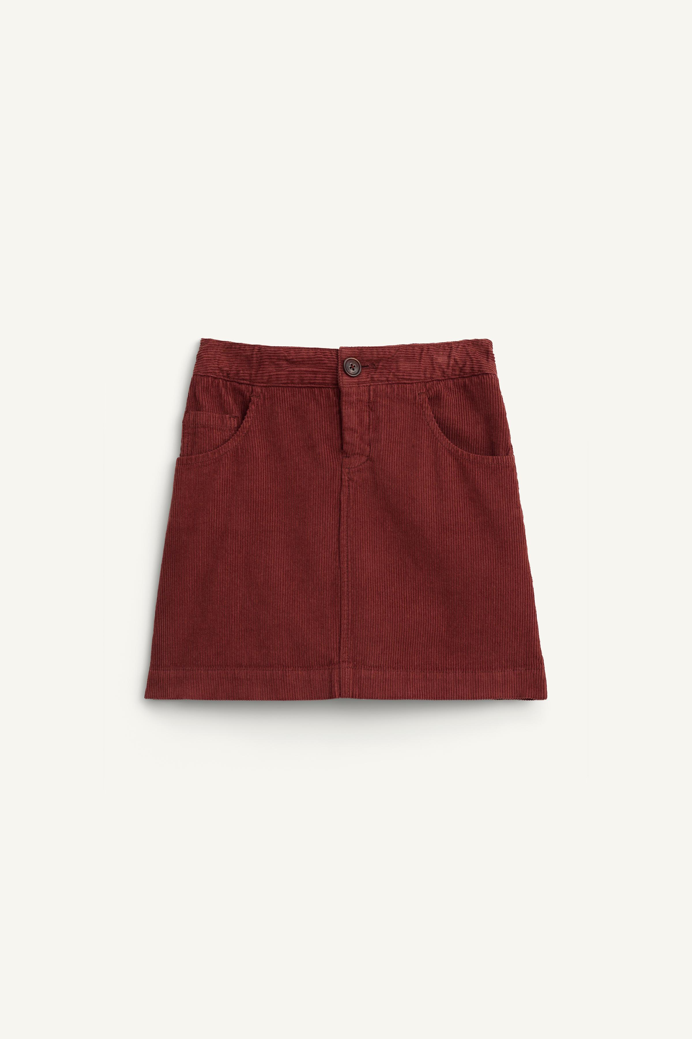 木こり✨ LIMITED EDITION CORDUROY SKIRT - Brick | ZARA United States