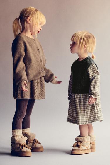 Zara PLAIN KNIT JACKET - taupe brown