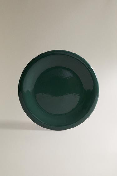 Zara GLAZED STONEWARE DINNER PLATE - 綠色 - 圖片 0