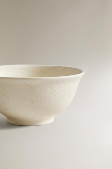 STONEWARE BOWL WITH LEAF - Yellow by Zara - Image 2