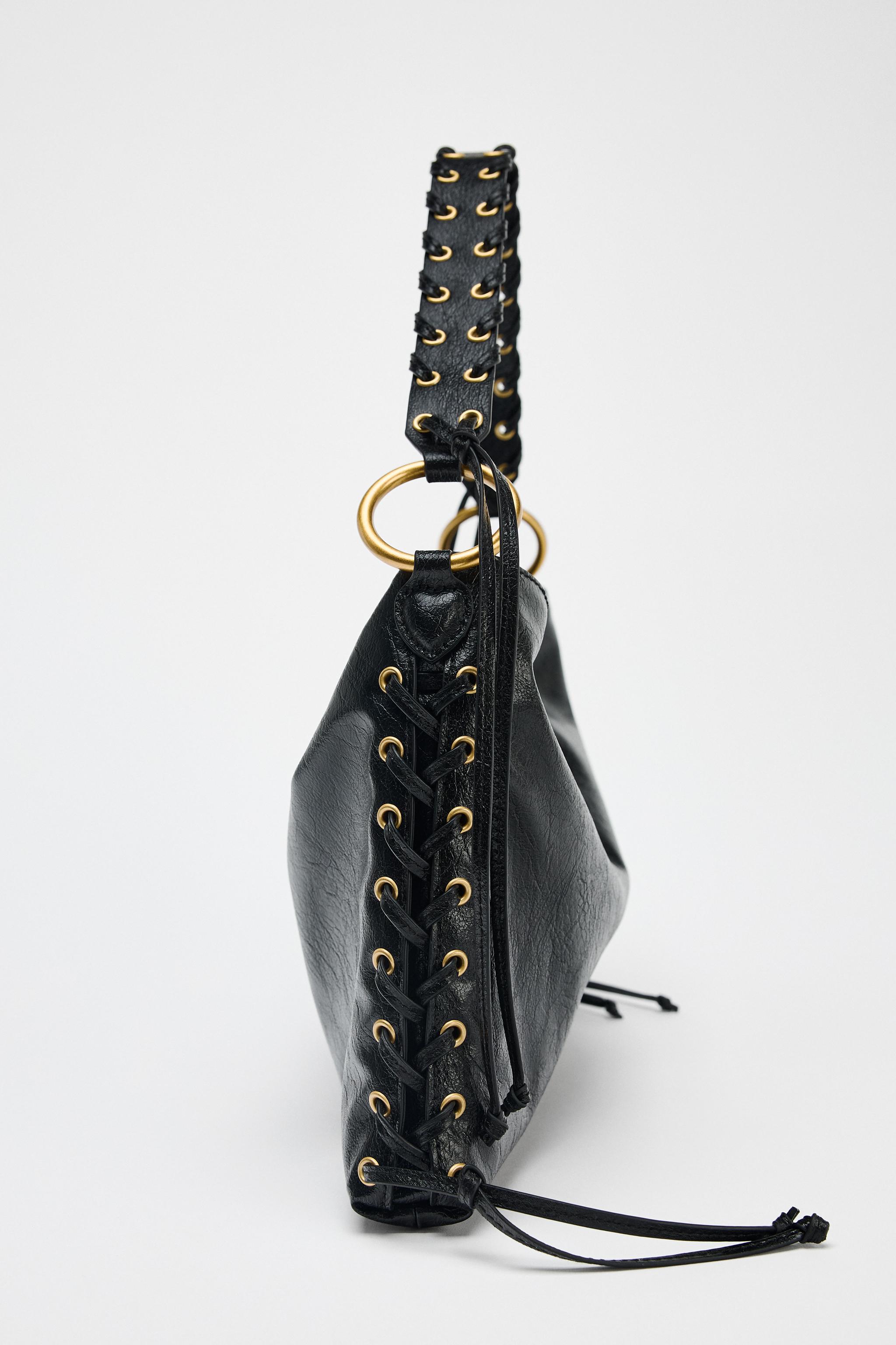 EYELET SHOULDER BAG Black ZARA Australia - Main Image