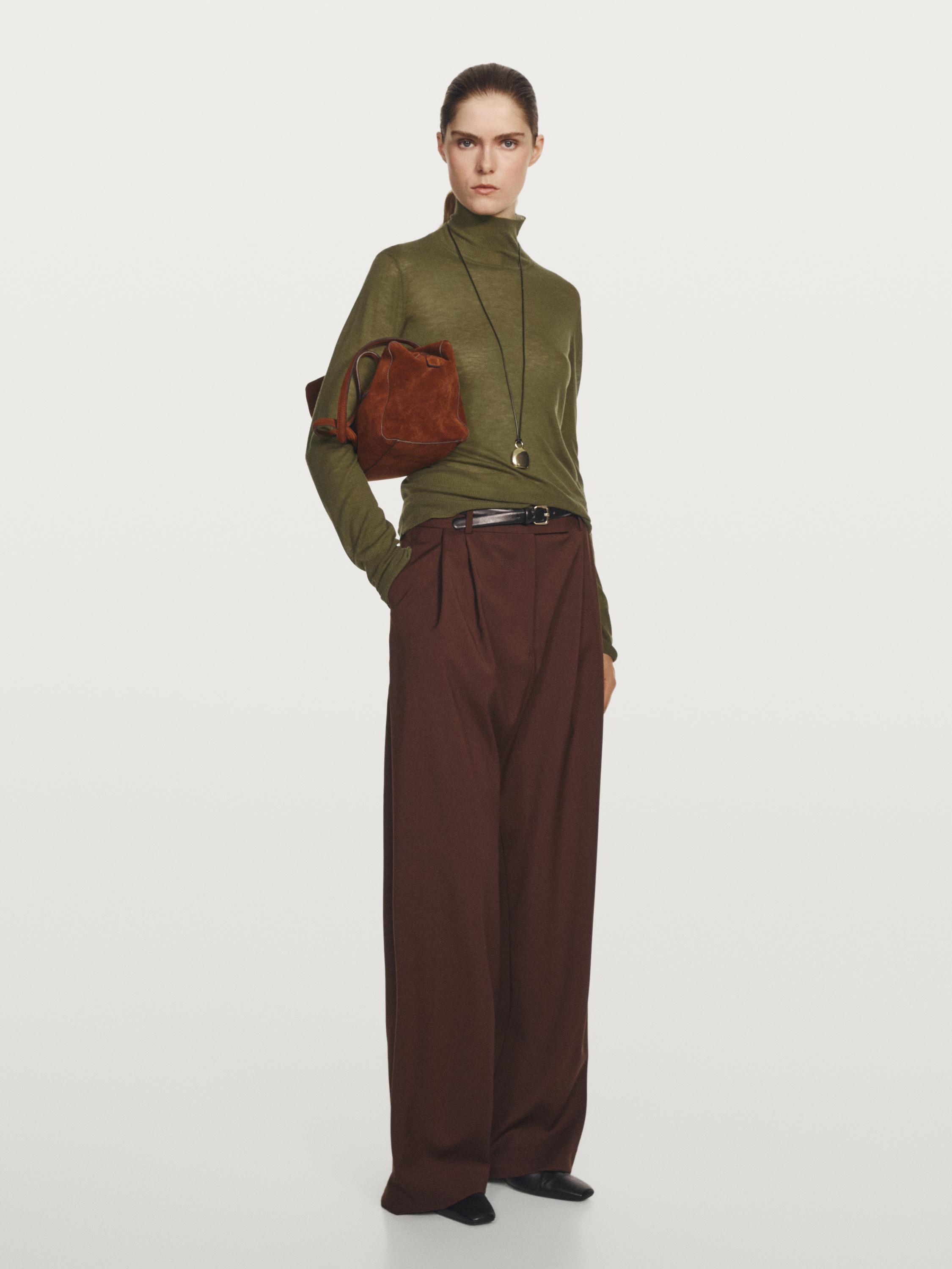 Pull à col montant en maille 100 % laine - STUDIO