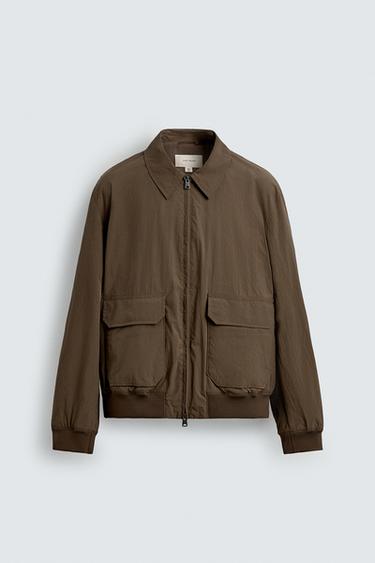 Zaras JACKA I SPORTTYG REGULAR FIT - Brun
