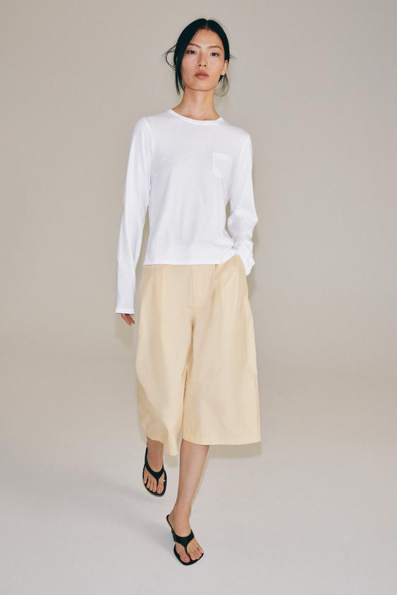 T-SHIRT WITH POCKET - White by Zara - Image 0