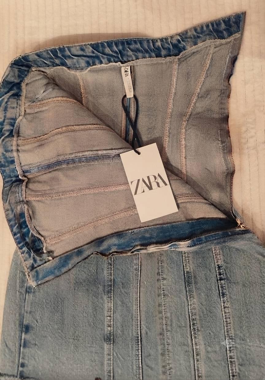 DENIM BANDEAU DRESS - Image 3