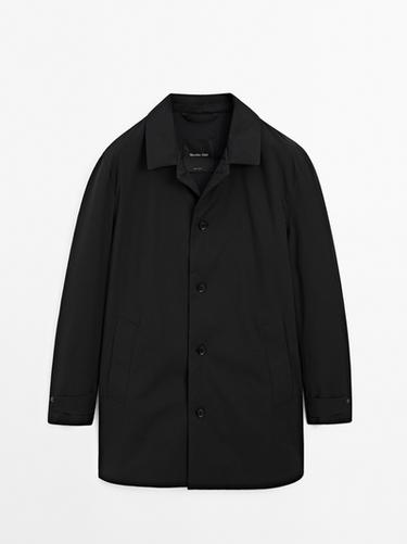 Zara Water-repellent fabric trench coat - Navy blue
