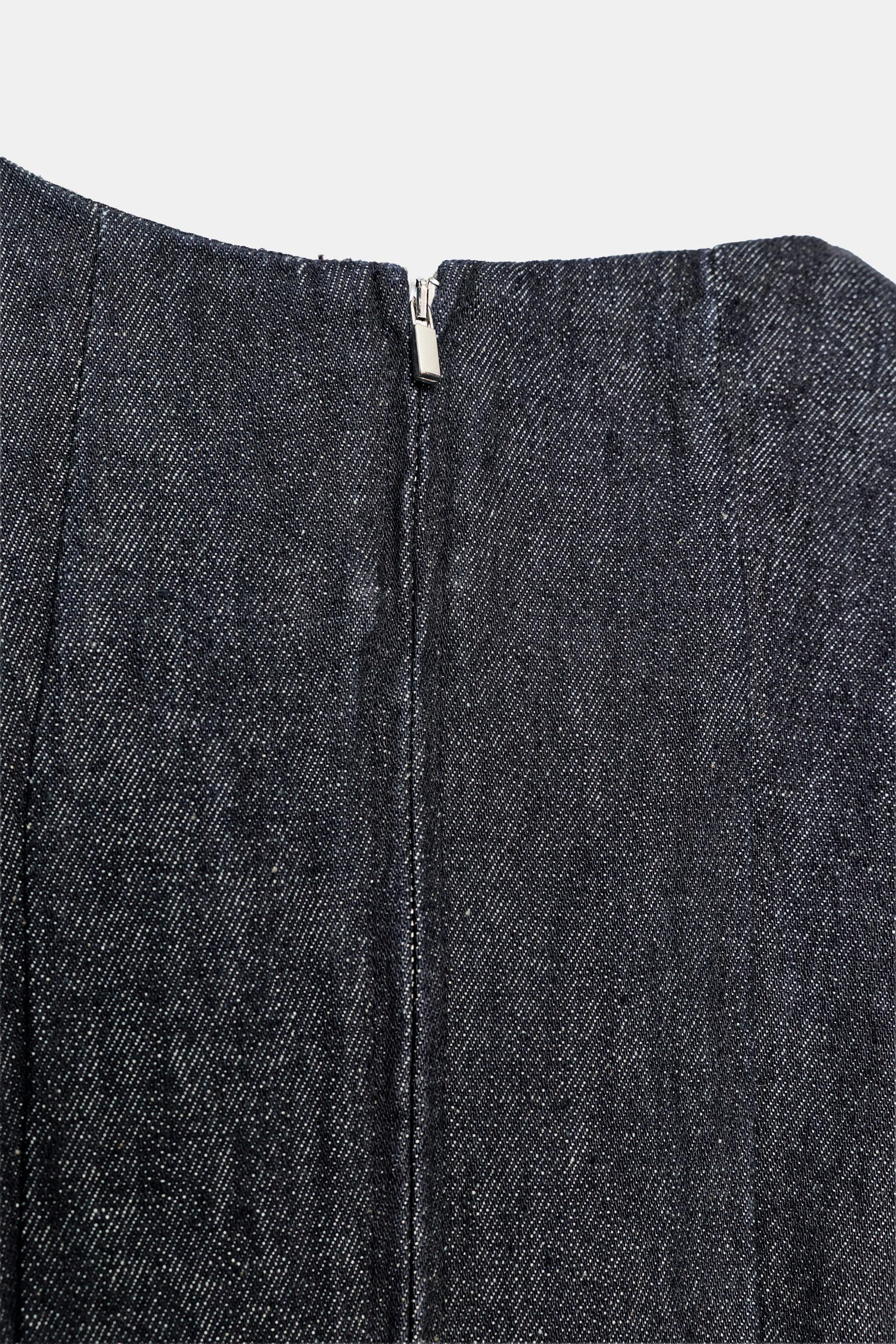 TRF DENIM RUFFLE DRESS