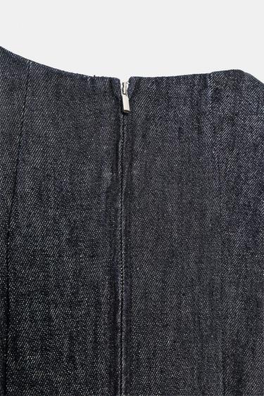 ROBE EN DENIM TRF À VOLANT - Indigo foncé de Zara - Image 6