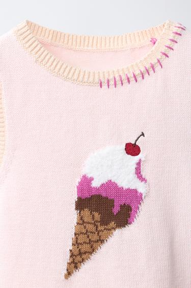 GILET EN MAILLE IMPRIMÉ GLACE - Rose de Zara - Image 2