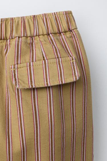 STRIPED BAGGY TROUSERS - Mustard by Zara