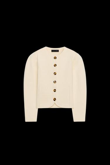 FITTED CARDIGAN WITH BUTTONS - Beige by Zara - Image 0