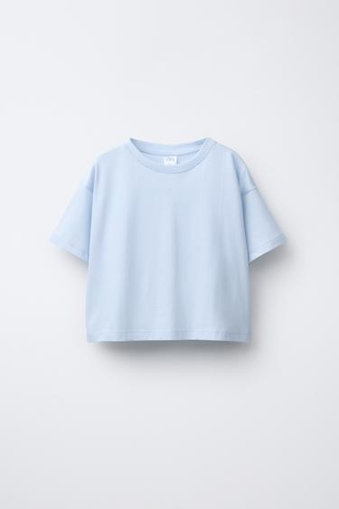 CAMISETA BÁSICA - Celeste de Zara - Imagen 0
