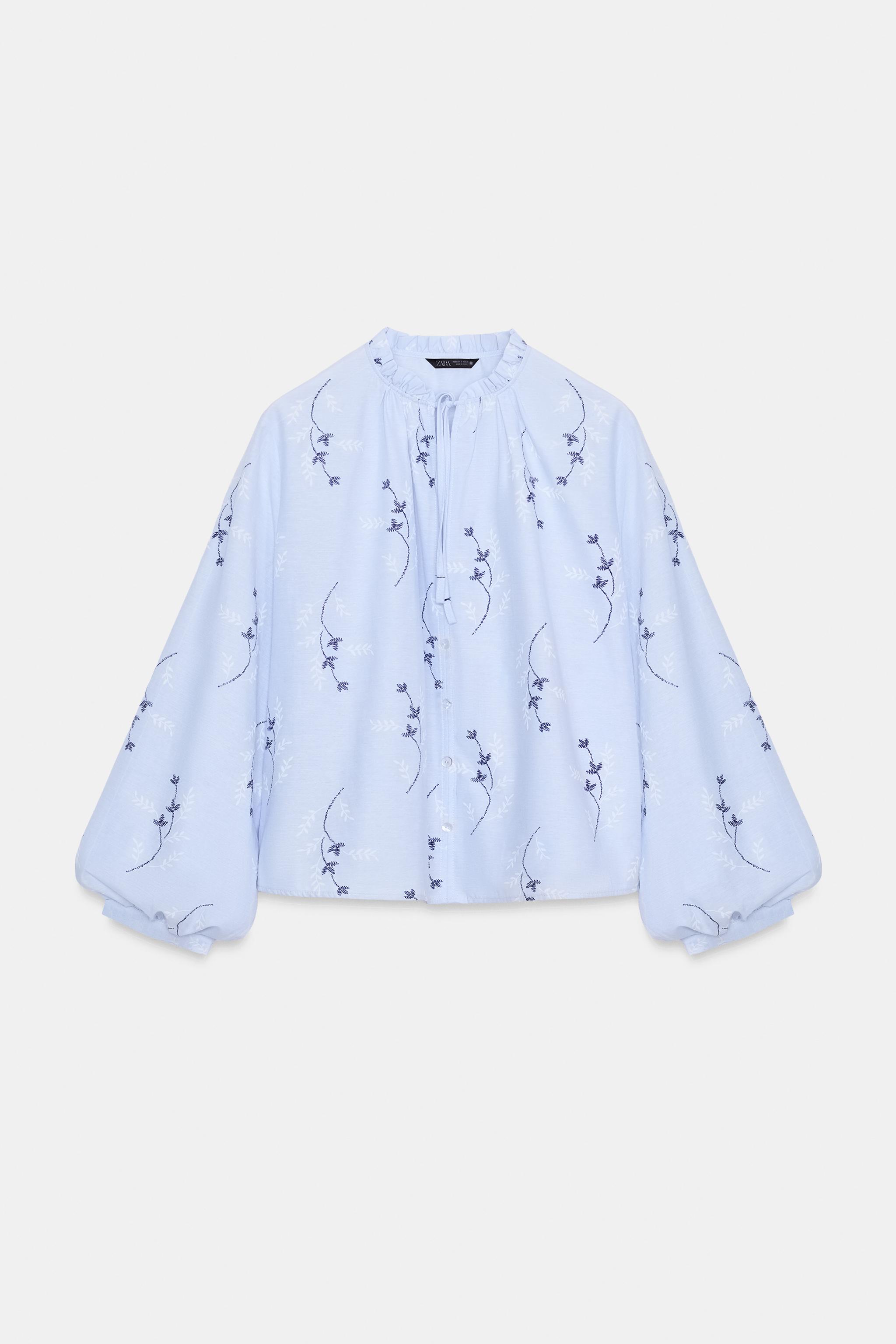 EMBROIDERED PRINT BLOUSE