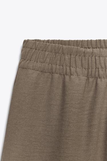 WIDE FLOWING TROUSERS - camel by Zara - Image 5