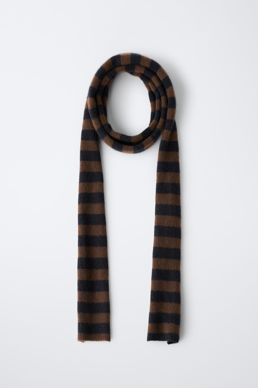 0FR. PARIS X ZARA 100% CASHMERE STRIPED SCARF