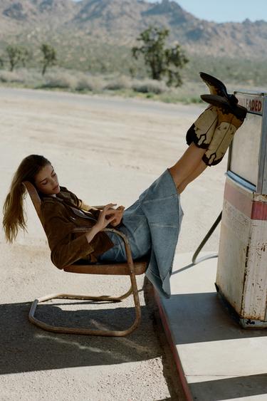 Zara COMBINED COWBOY BOOTS - Multi-color