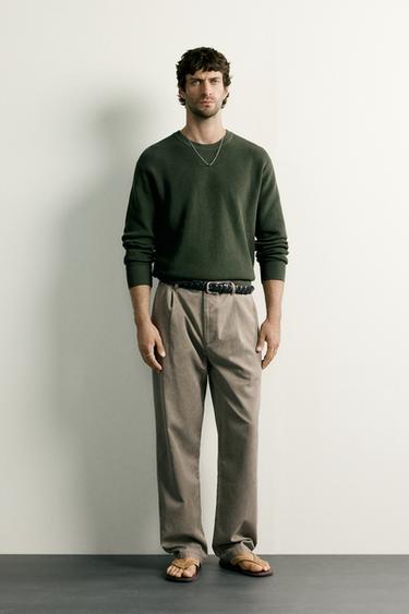 PURL KNIT REGULAR FIT JUMPER - Green by Zara - Image 0