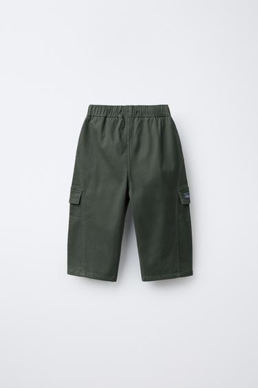 SOFT TOUCH CARGO TROUSERS - Petrol blue by Zara - Image 1