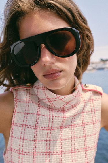 ROBE COURTE STRUCTURÉE - Blanc / Rose de Zara - Image 6