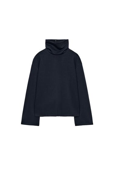 SWEATSHIRT MIT STEHKRAGEN - Marineblau von Zara