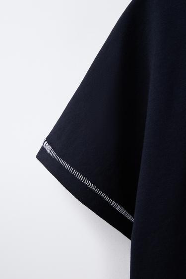 BOAT EMBROIDERY T-SHIRT - Black by Zara - Image 3