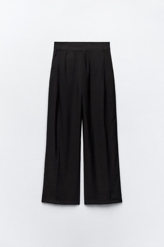 HIGH WAIST DARTED TROUSERS - Black