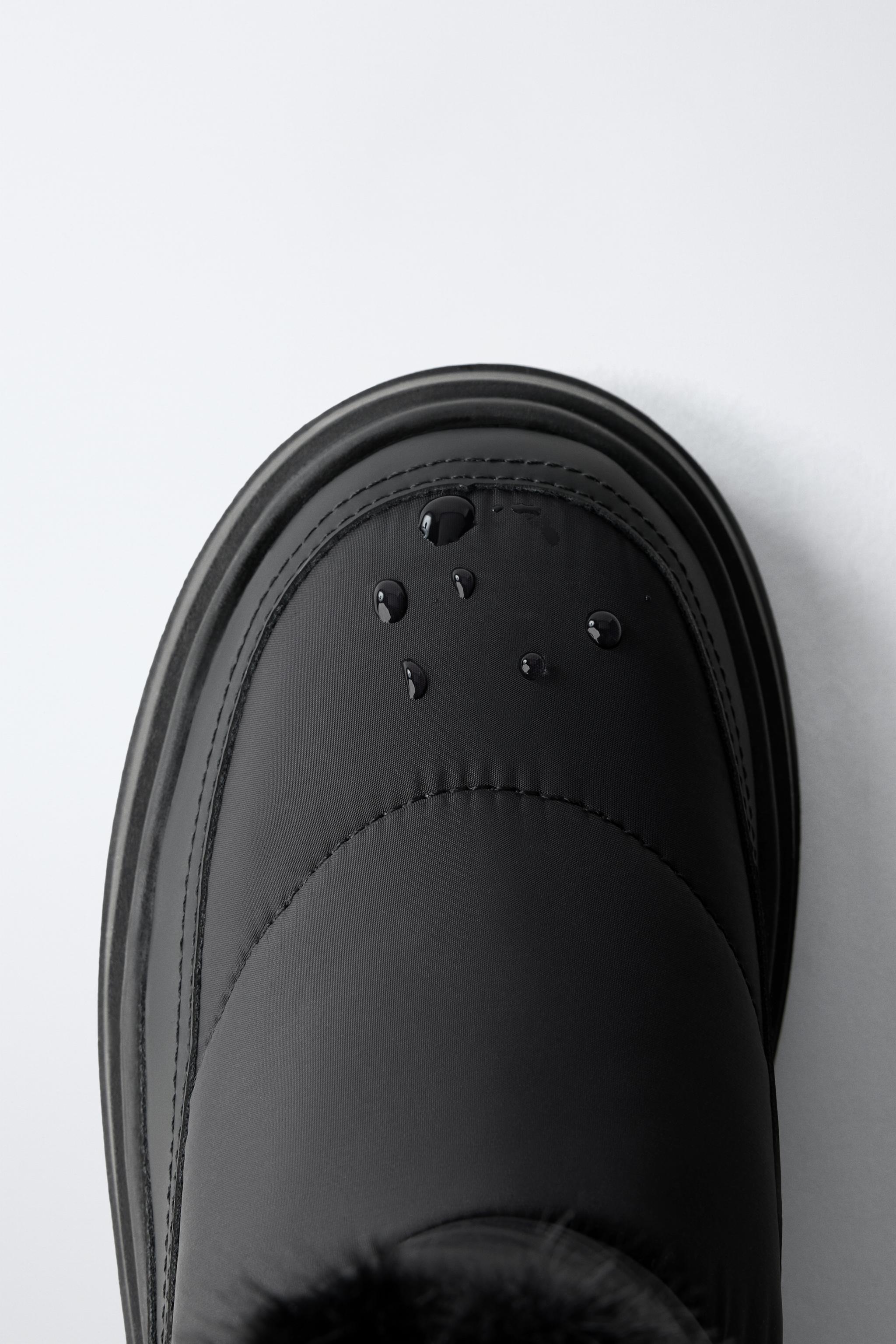 QUILTED FAUX FUR ANKLE BOOTS