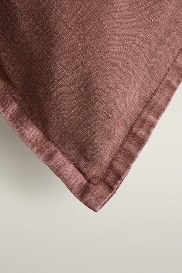 FADED LINEN THROW PILLOW COVER — Pink 2