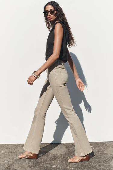 Z1975 FLARED HIGH-WAIST JEANS - Sand by Zara