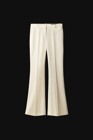 ZW COLLECTION LOW-RISE FLARE TROUSERS - Ecru by Zara