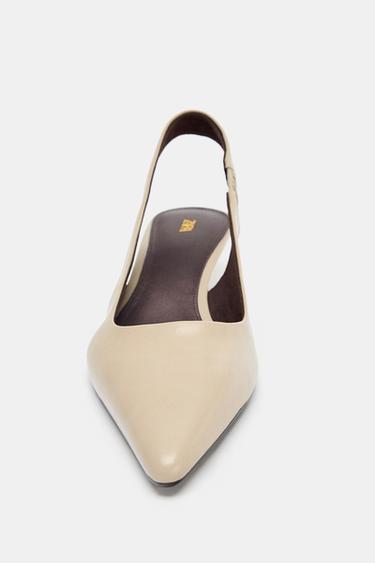 CHAUSSURES OUVERTES À L'ARRIÈRE À TALONS KITTEN - Gris taupe de Zara - Image 3