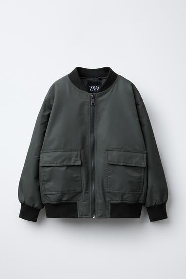 NYLON POCKET BOMBER - Khaki de Zara - Imagen 0
