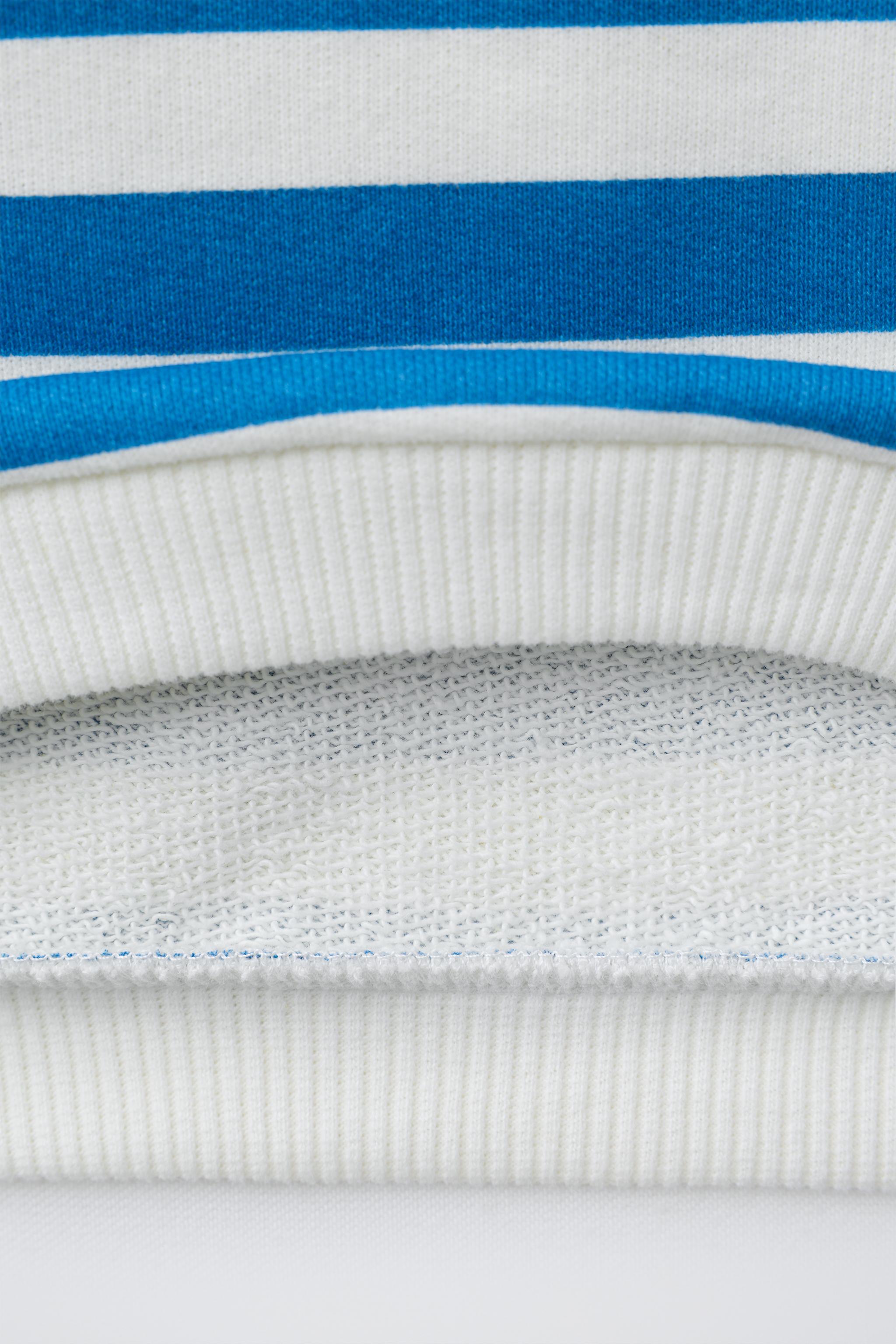 SWEAT À RAYURES ET BRODERIE CRABE