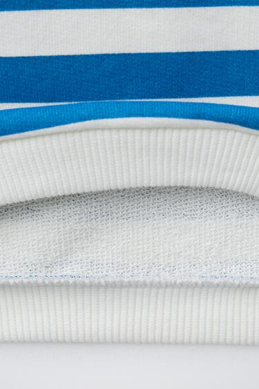 SWEAT À RAYURES ET BRODERIE CRABE - Bleu de Zara - Image 3