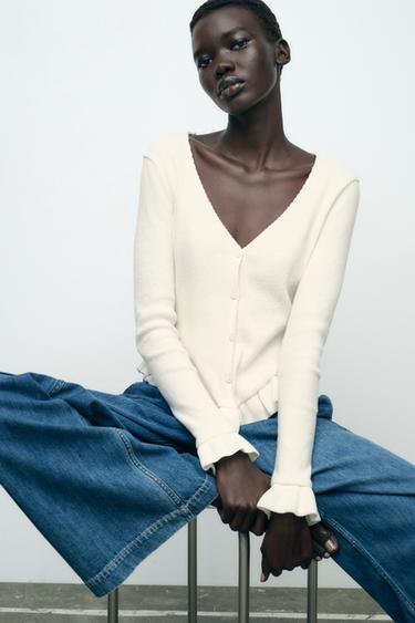 SOFT RUFFLE JACKET - Ecru by Zara
