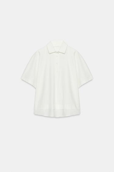 COTTON CONTRAST T-SHIRT - White by Zara