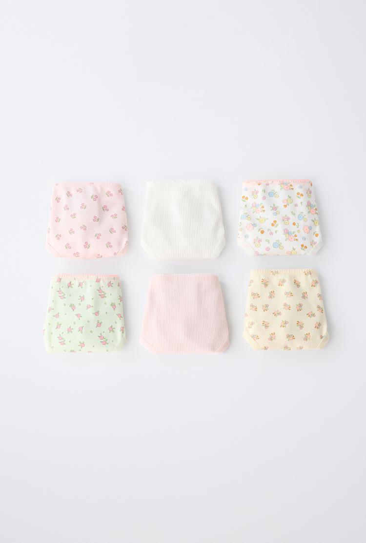 1 1/2-6 AÑOS/ PACK SEIS BRAGUITAS ESTAMPADO FLORES