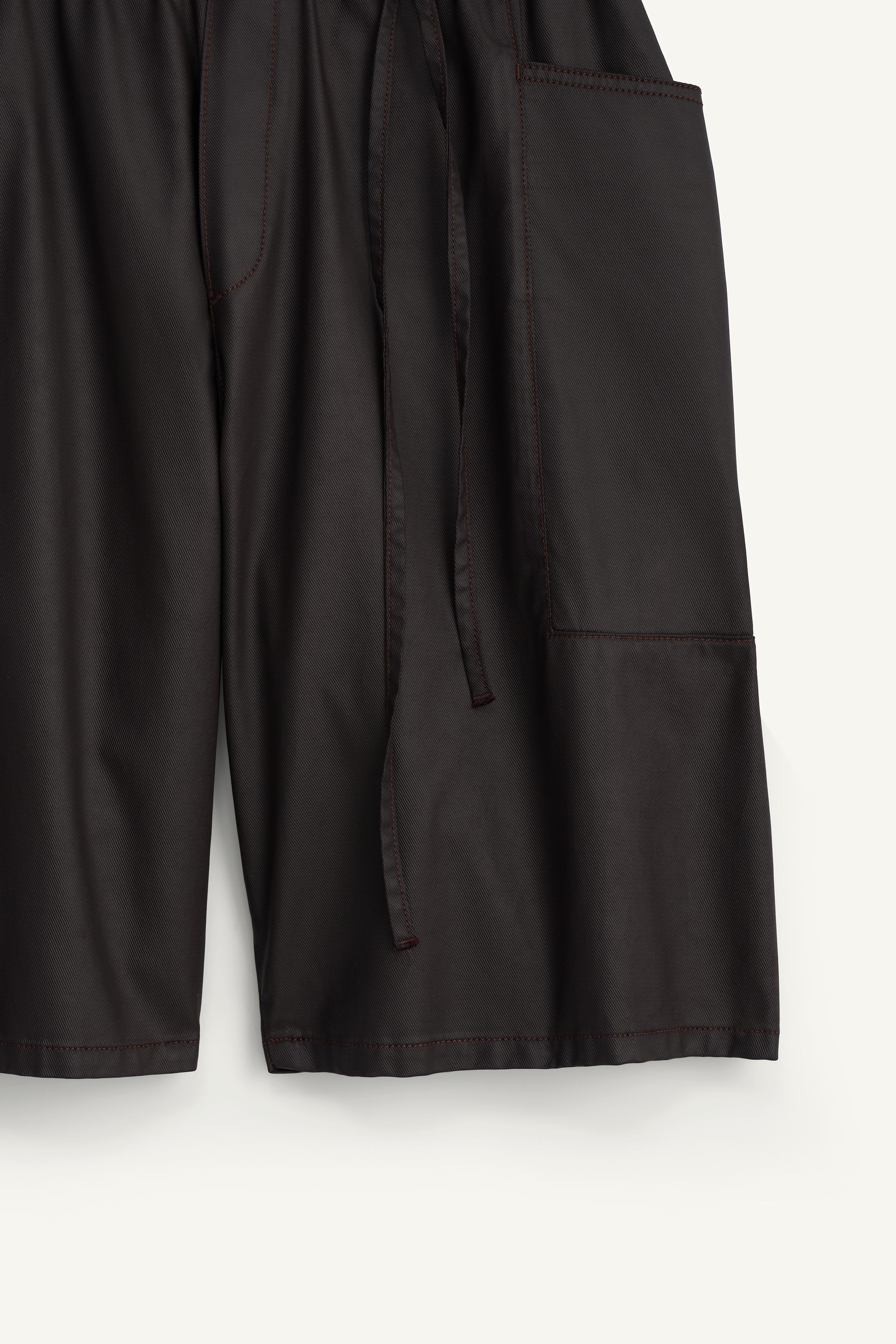 BERMUDA RELAXED FIT LYOCELL EFFET CIRÉ