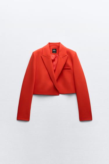 Zara CROPPED BLAZER - Red