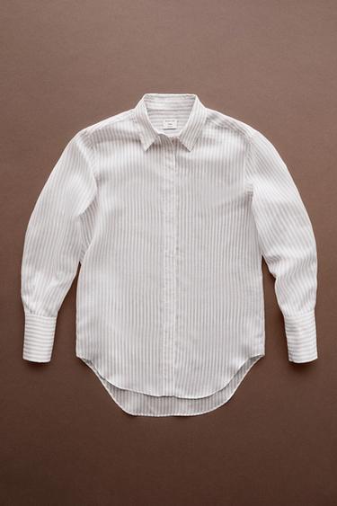 Flowing striped shirt - STUDIO — Pink / Mauve 1