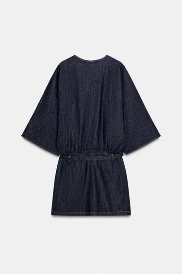 Z1975 SHORT DENIM DRESS WITH BELT - Blue by Zara - Image 7