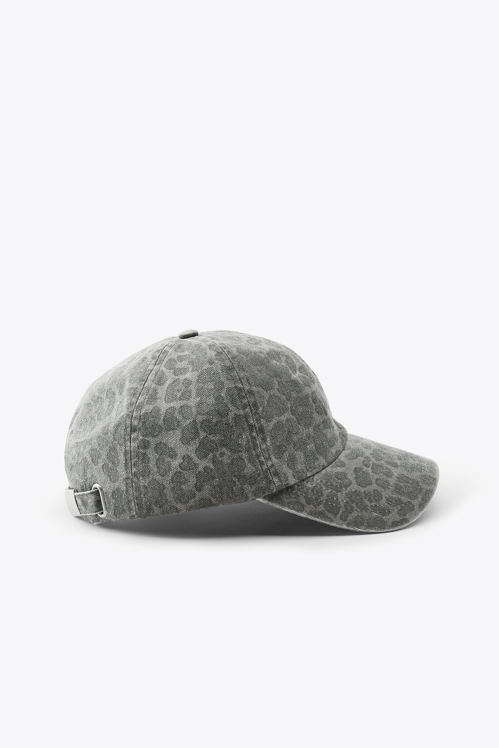 ANIMAL PRINT TWILL CAP - Gray | ZARA United States