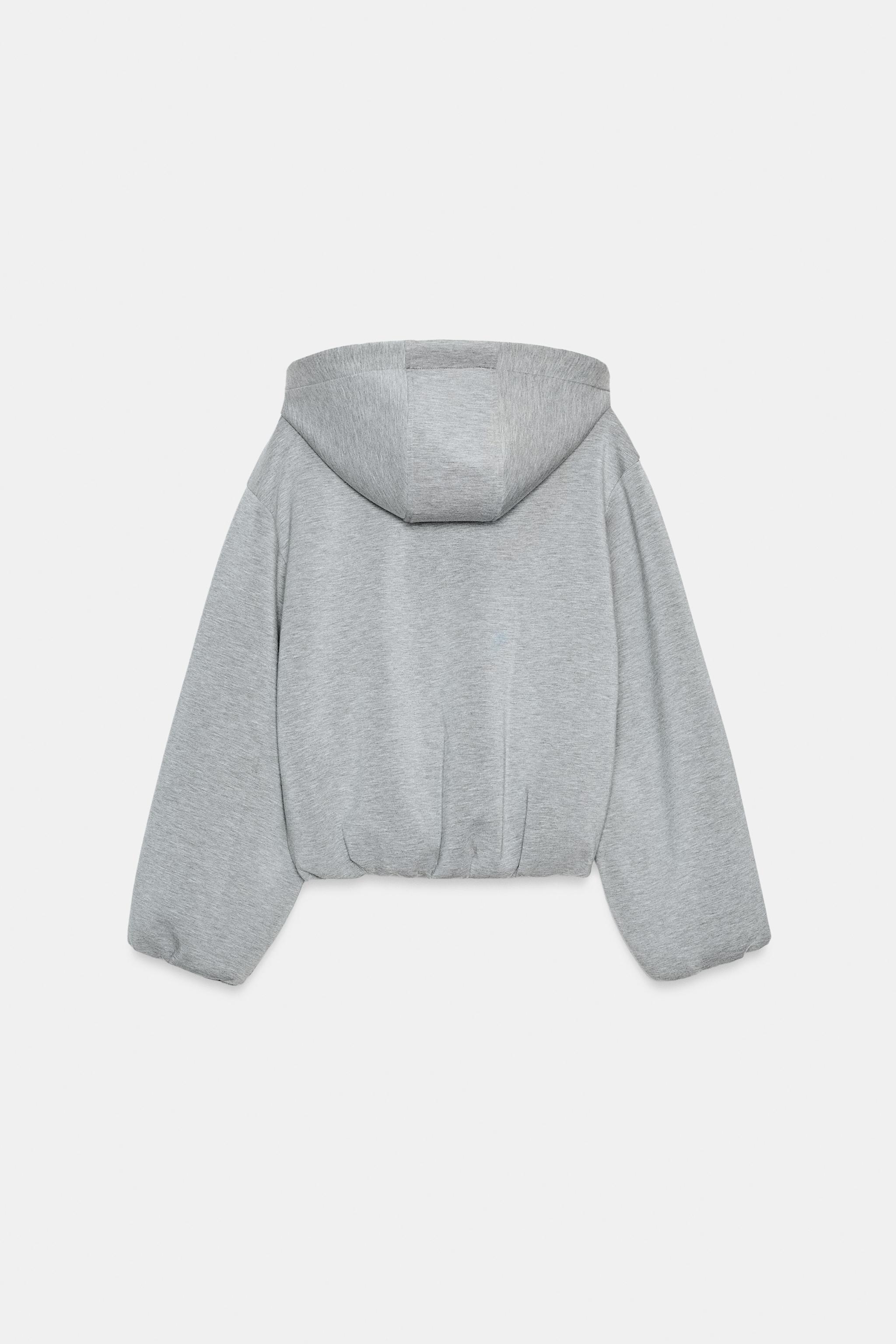 Женские худи Zara HOODED BOMBER SWEATSHIRT — фото 9