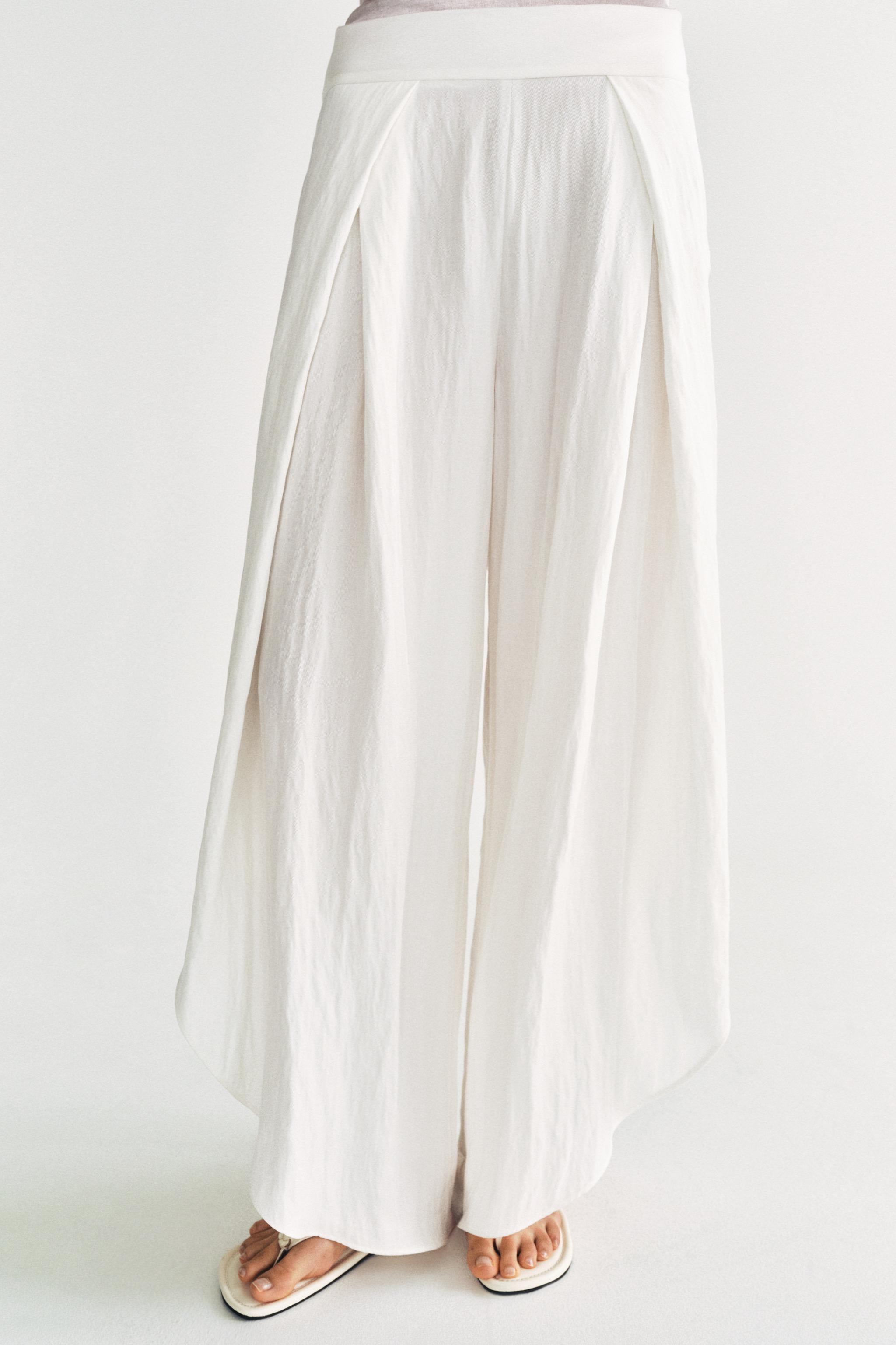 ZW COLLECTION VENTED PANTS — Oyster-white