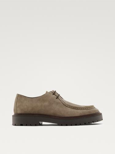 Zapato bordón serraje - Gris Topo de Zara